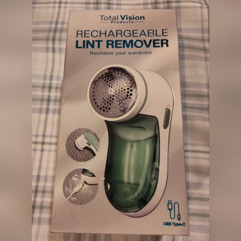 Electric Lint Remover with Green Accents